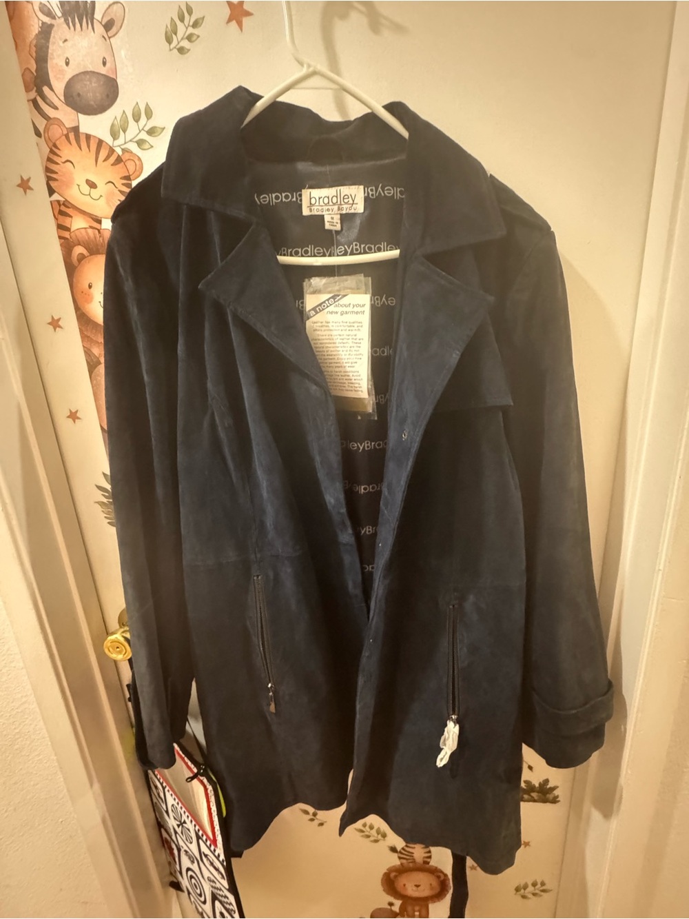 Bradley Suede Leather Jacket in Deep Navy